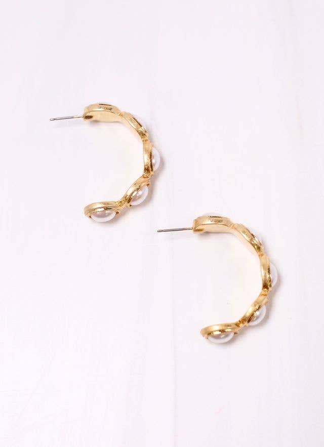 Vintage Pearl Hoop Earring