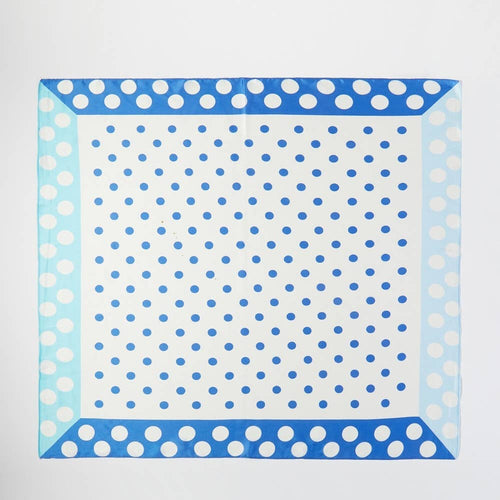 Contrasting Border Polka Dot Square Bandana Scarf: BL