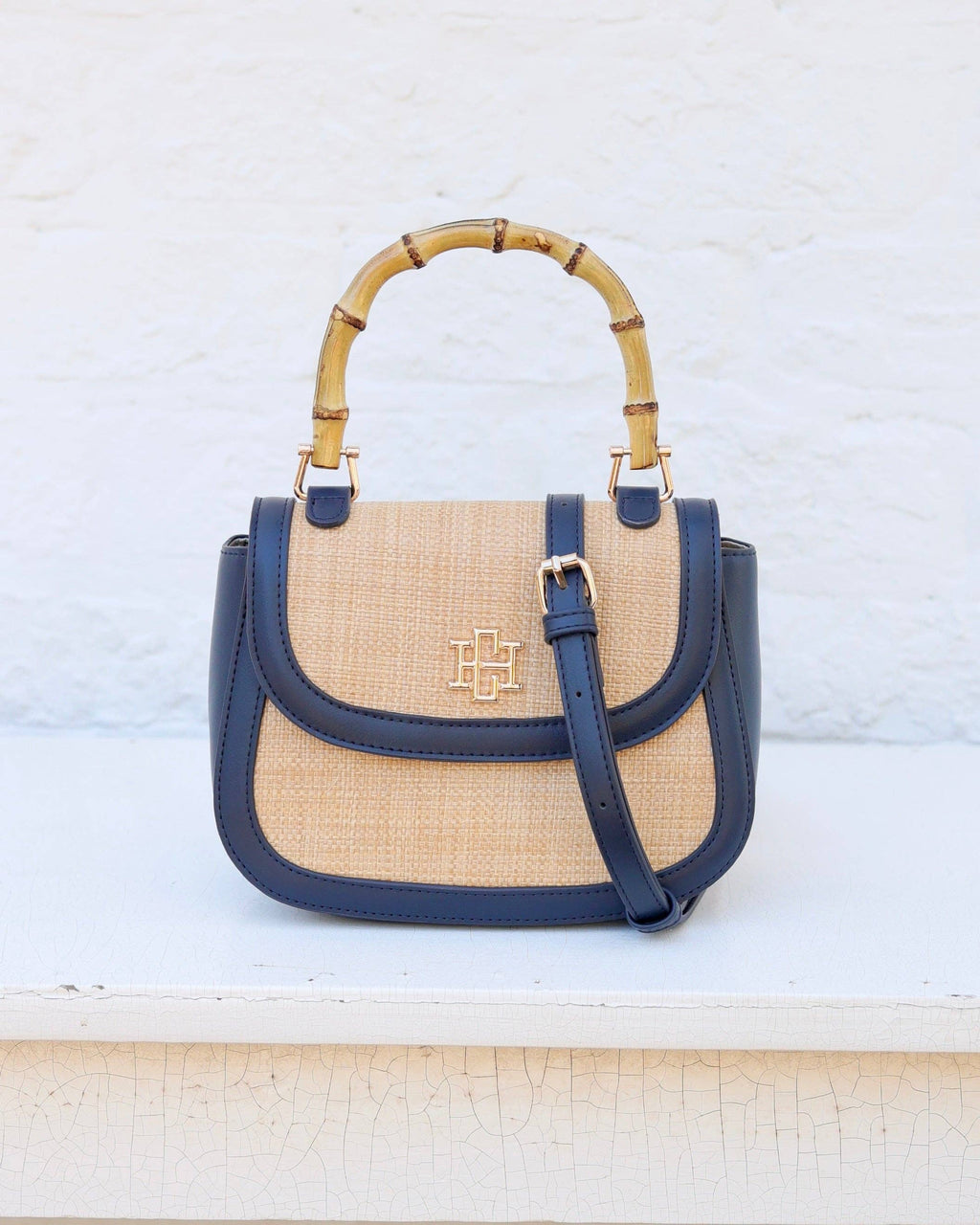 Jessica Handbag Natural and Navy