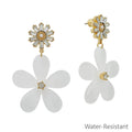 White Bloom Statement Earring