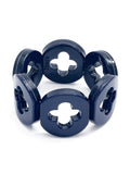Julia Navy Resin Clover Bracelet