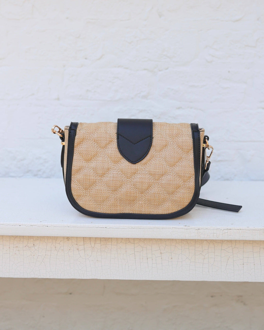 Griffin Crossbody Bag Natural and Black