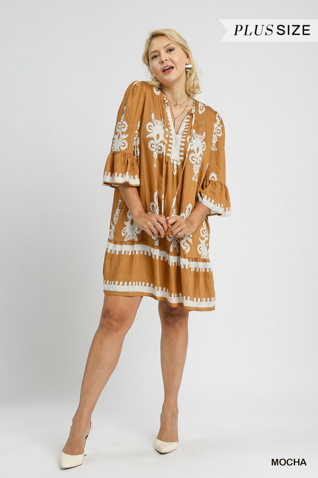 Mocha Muse Embroidered Dress
