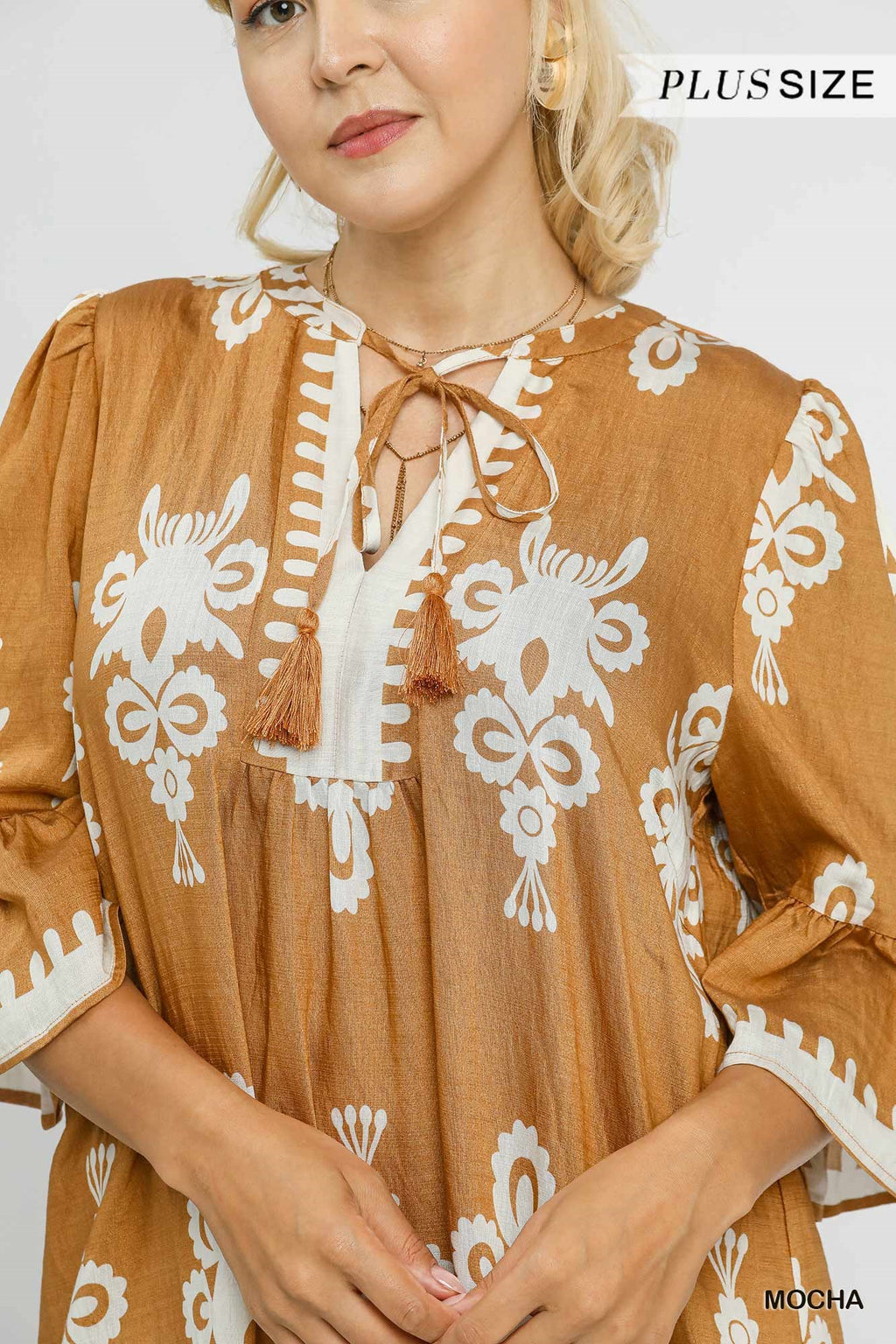 Mocha Muse Embroidered Dress