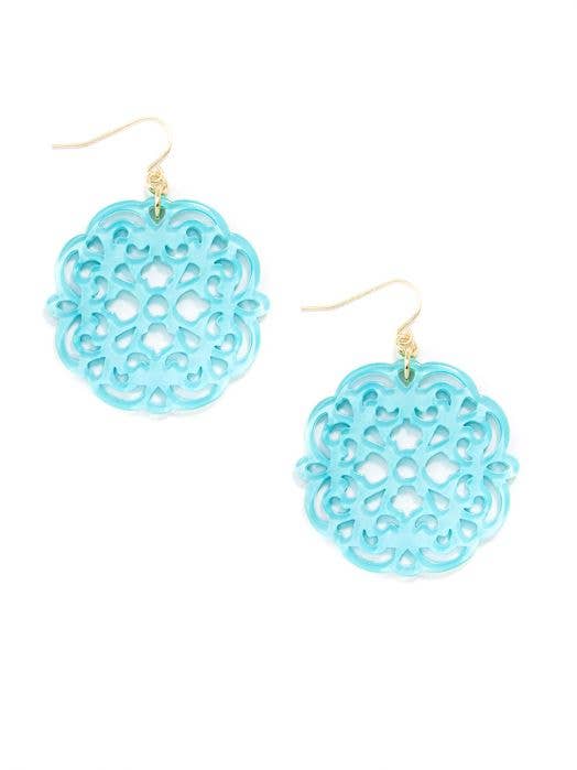 Allure Resin Acrylic Drop Dangle Earrings: Bright Blue