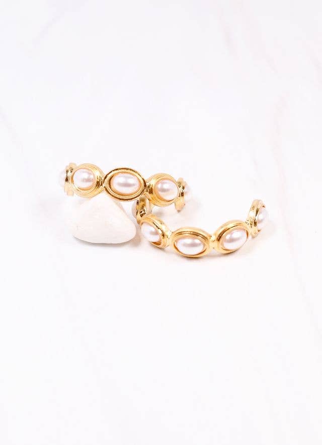 Vintage Pearl Hoop Earring