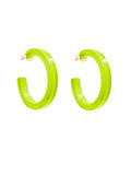 Resin Open Hoop Earring: LIME