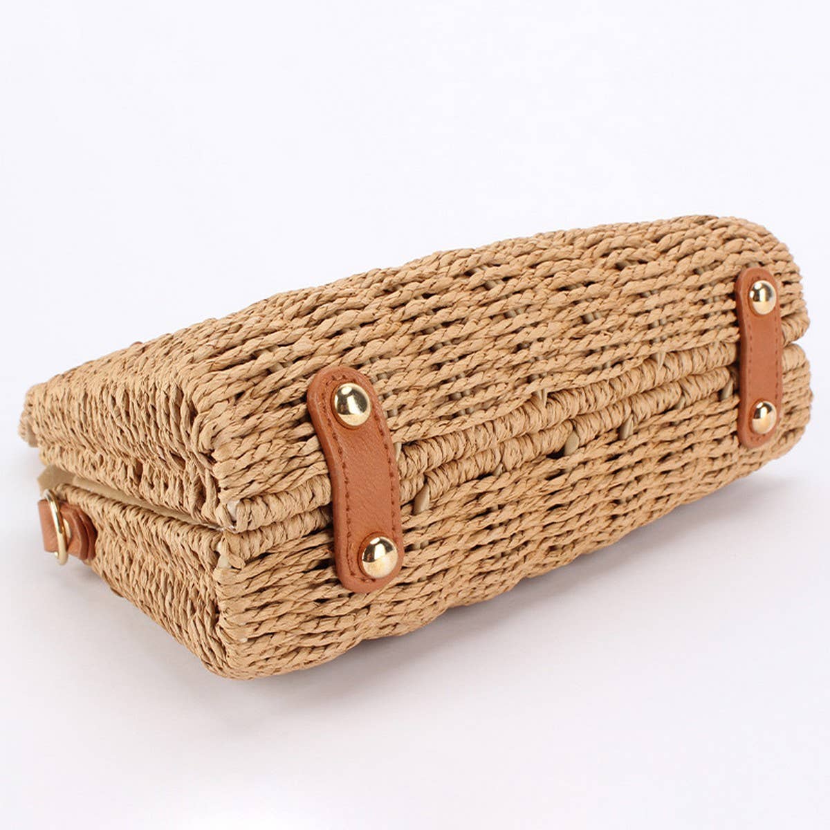 Straw Bag with Bamboo Handle