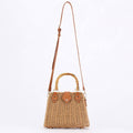 Straw Bag with Bamboo Handle