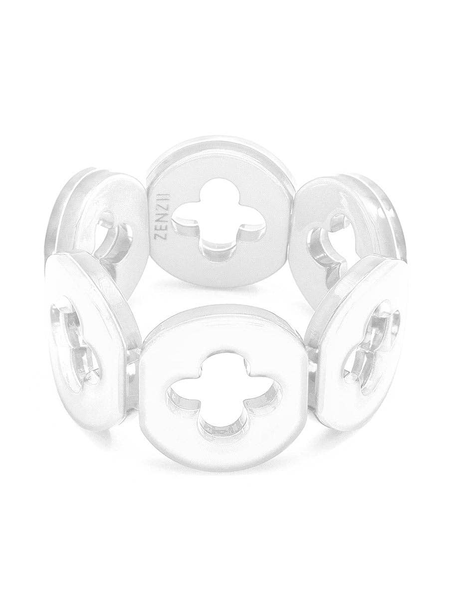 Julia White Resin Clover Bracelet