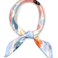 Art in Bloom Blue Square Satin Scarf