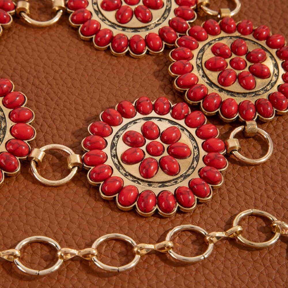 Western Circle Concho Disc Chain Belt: GRD