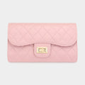 Quilted Flap Evening Clutch Bag / Crossbody Bag - Pink