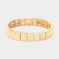 Square Metal Stretch Bracelet - Gold
