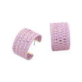 Raffia Weave Hoop in Lavender