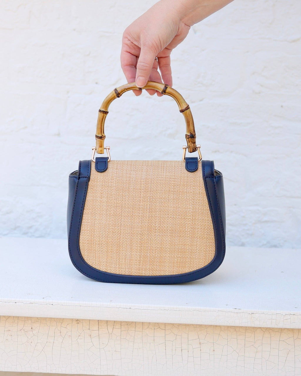 Jessica Handbag Natural and Navy