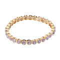 Stone Bezel Stretch Bracelet - Gold, Lavender