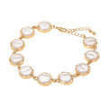 Classic Pearl Disc Cluster Link Bracelet