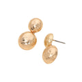 Hammered Metal Double Dome Dangle Earrings