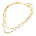 Hammered Metal Disc Link Layered Necklace