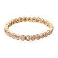 Stone Bezel Stretch Bracelet - Rose