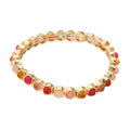 Stone Bezel Stretch Bracelet - Gold, Multi, Pink