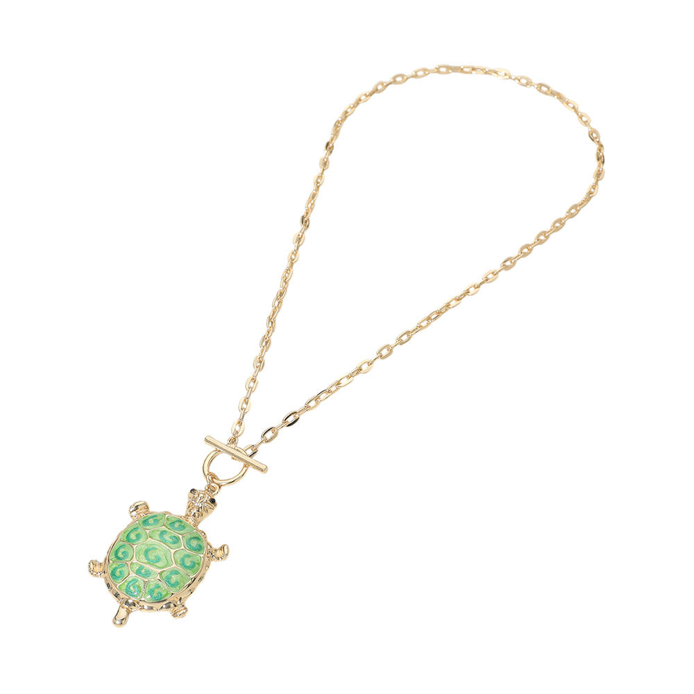 Sea Turtle Pendant Toggle Necklace