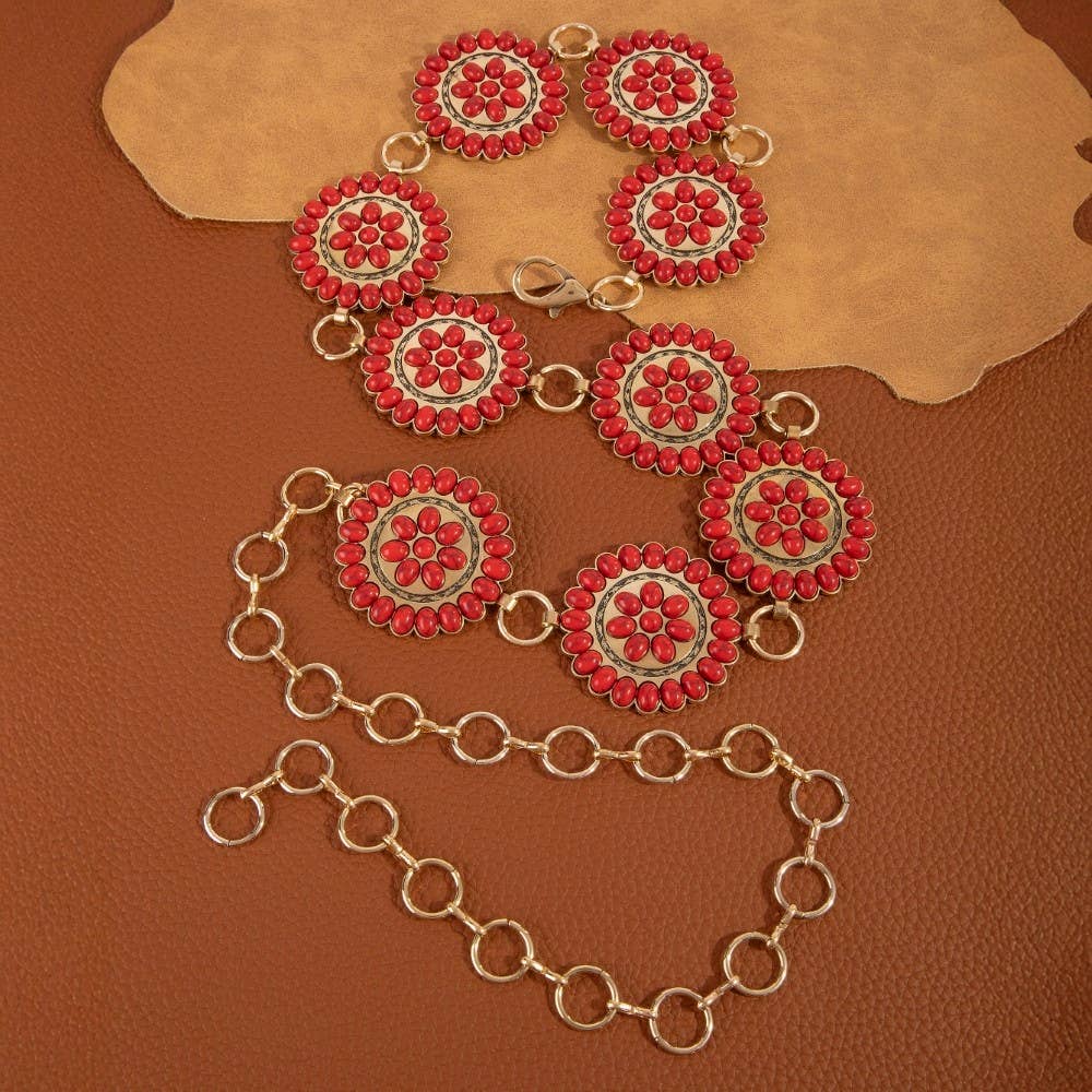 Western Circle Concho Disc Chain Belt: GRD