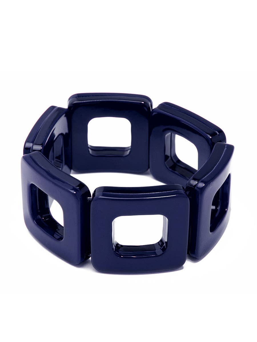 Julia Navy Resin Block Bracelet