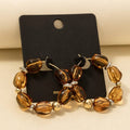 Clear Acrylic Bead Hoop Earrings