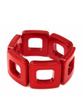Julia Red Resin Block Bracelet