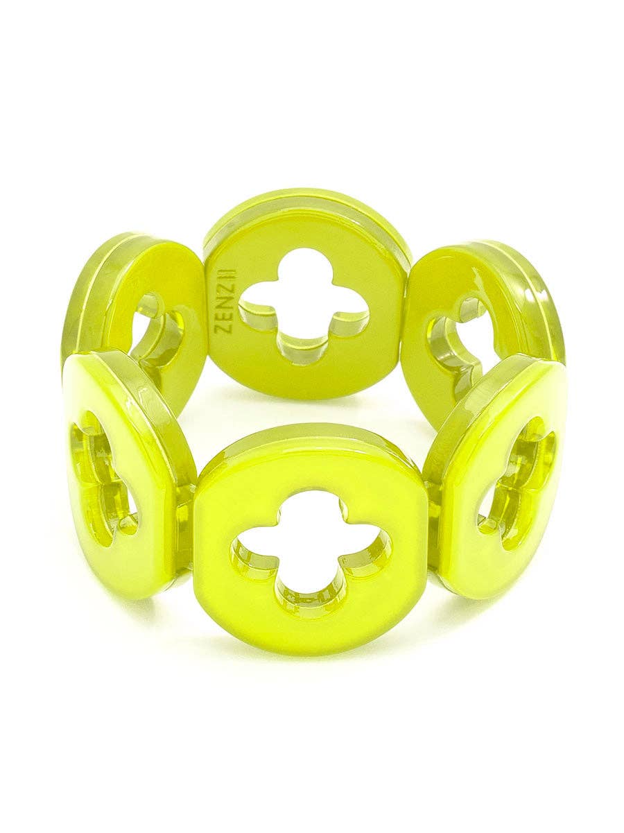 Julia Lime Resin Clover Bracelet