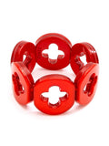 Julia Red Resin Clover Bracelet