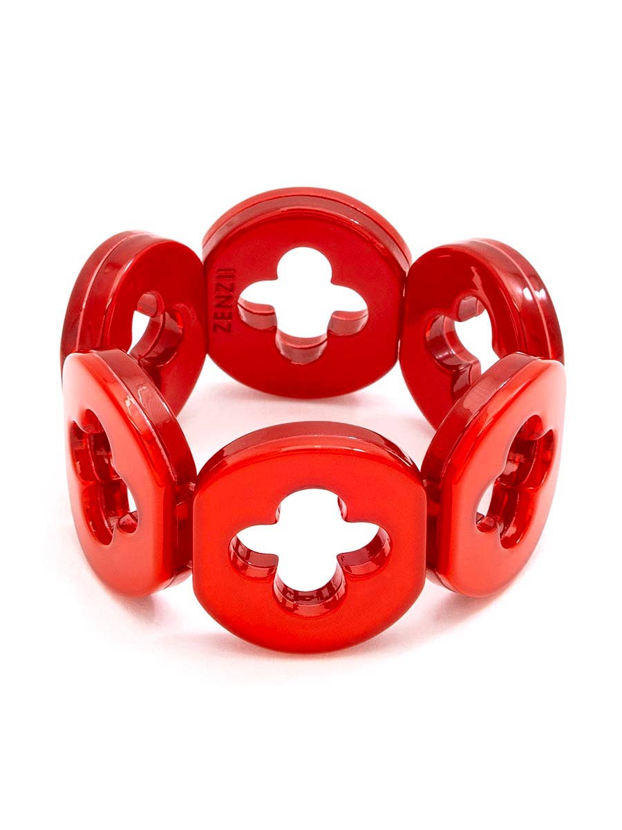 Julia Red Resin Clover Bracelet