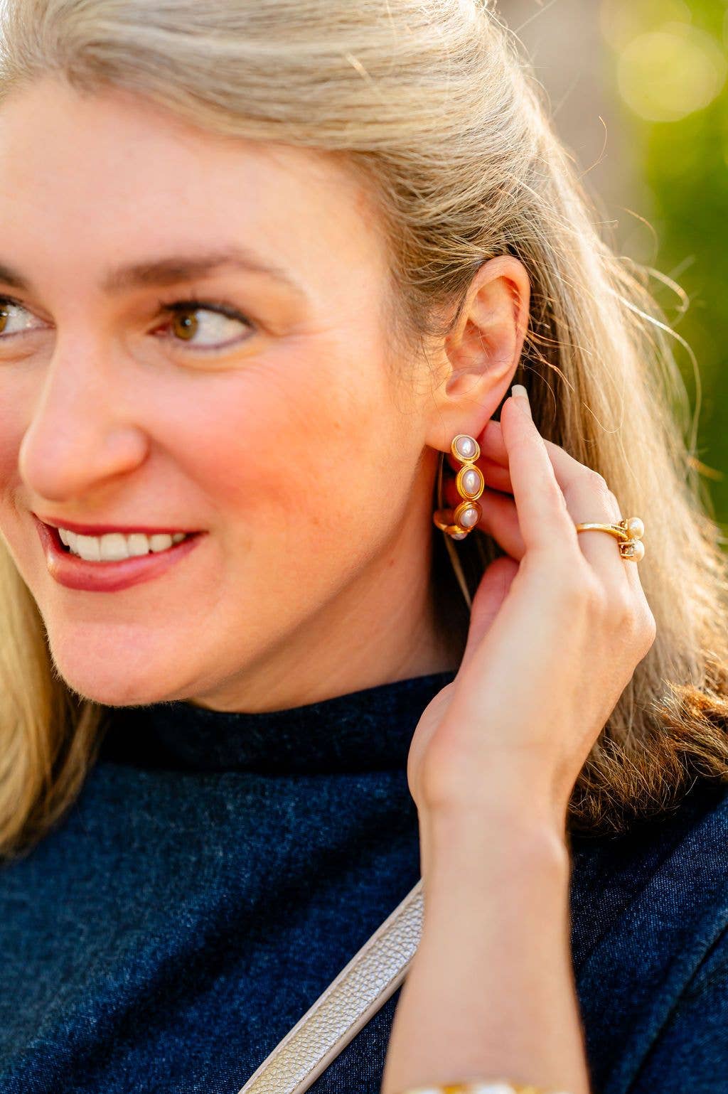 Vintage Pearl Hoop Earring