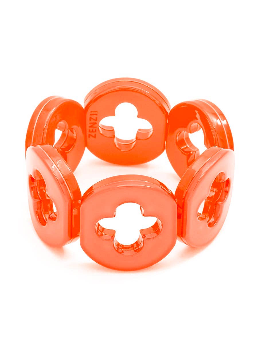 Julia Coral Resin Clover Bracelet
