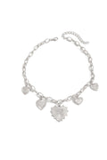 Amy Heart Charm Necklace - Silver