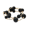 Black and Gold Beaded Bracelet set
