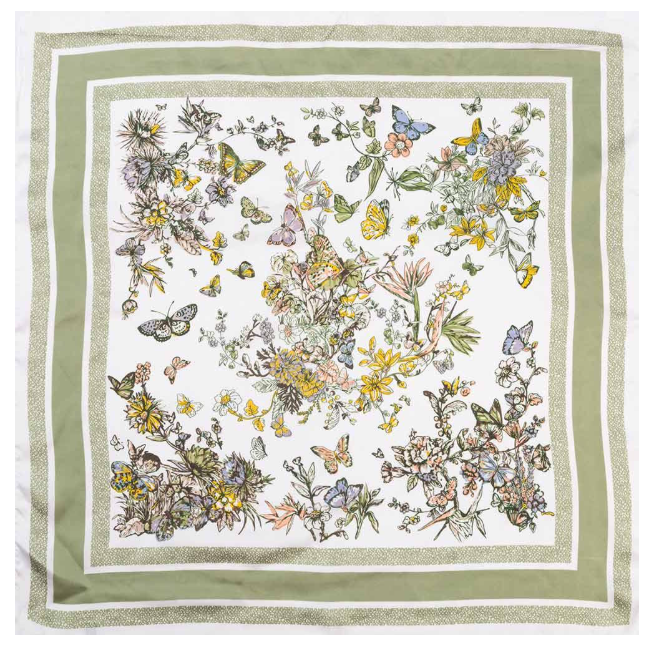 Butterfly Floral Print Scarf