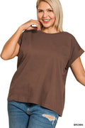 Round Neck Short Sleeve T-Shirt - Plus