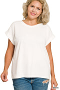 Round Neck Short Sleeve T-Shirt - Plus
