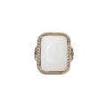 Vintage Rectangular Stone Accent Statement Ring