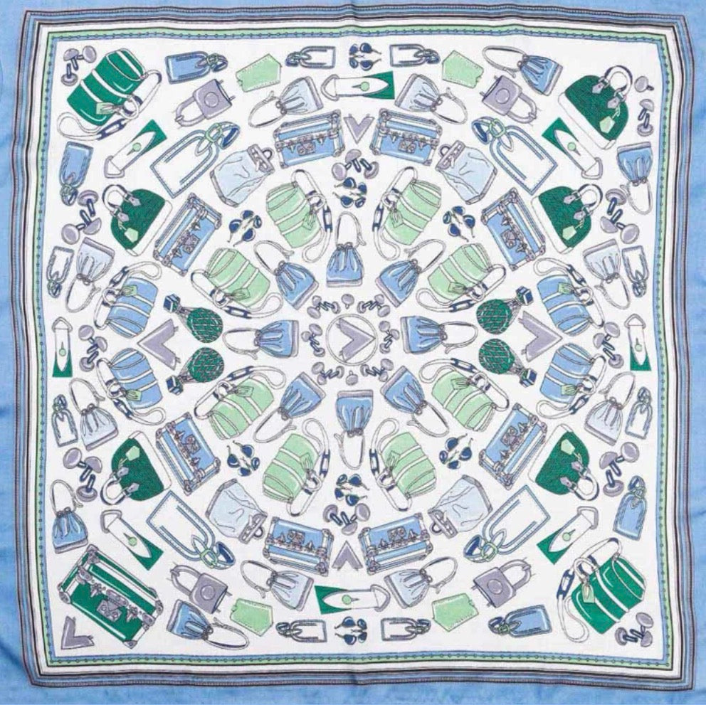 On The Go Blue Print Scarf