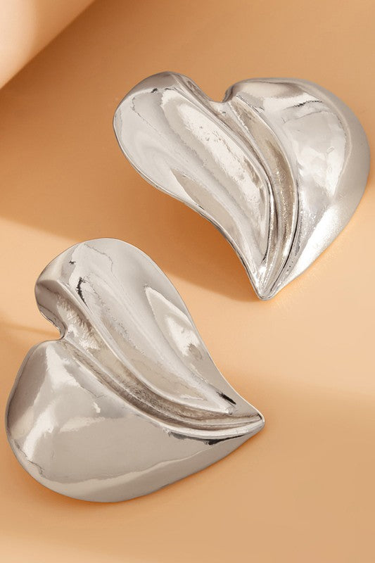Heart Studs - Silver