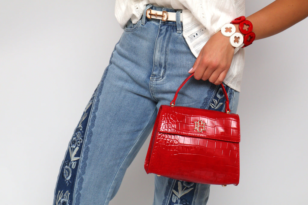 Patchwork Embroidered Wide Leg Jeans