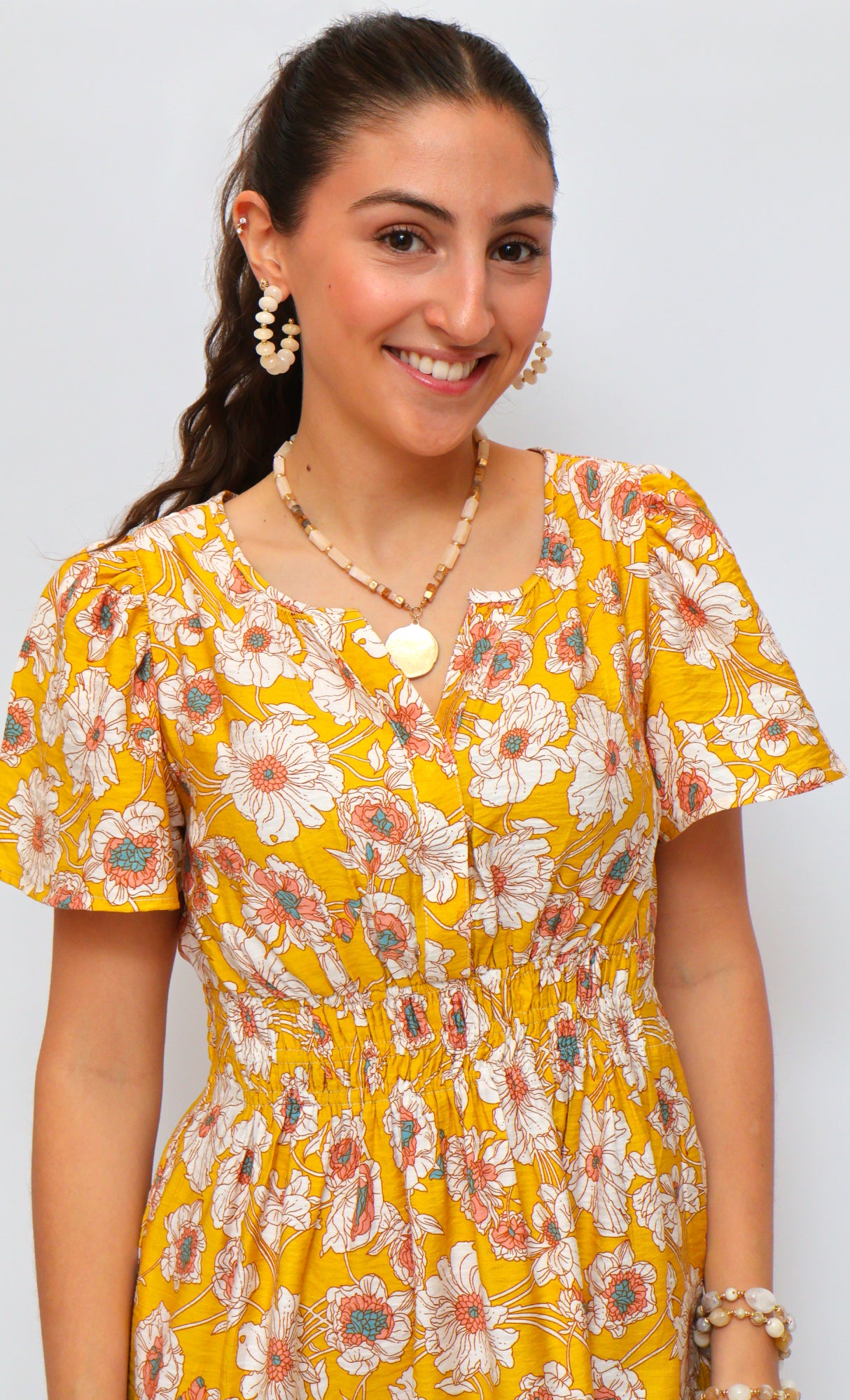 Floral Smocked Waist Mini Dress