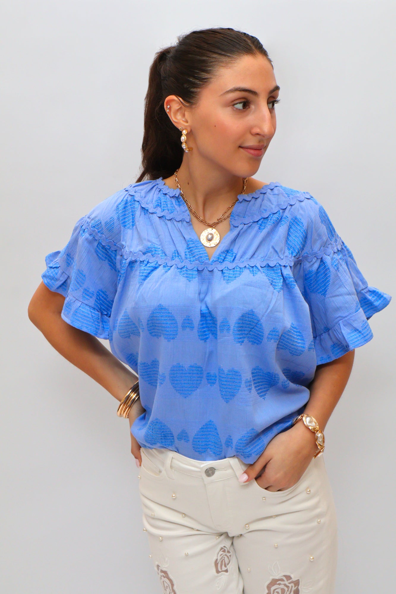 Textured Periwinkle Top