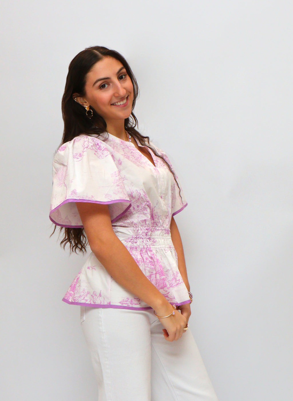 Lavender Toile Top