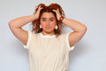 Stripe Contrast Trim Rib Banded Top - Taupe