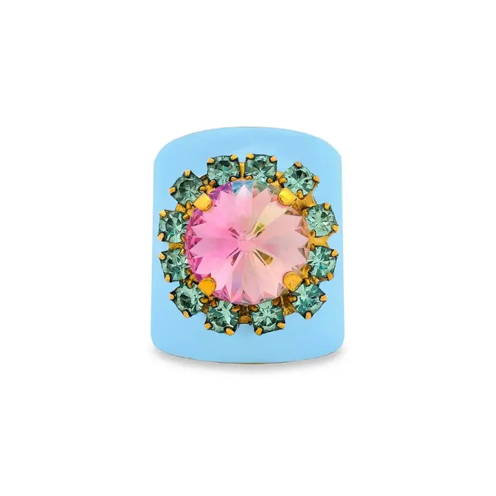Jacci Ring in Enamel Baby Blue (adjustable)